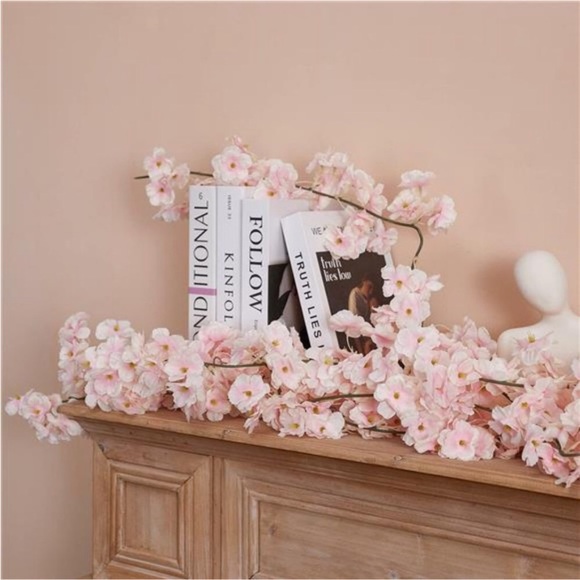 8pcs 47.2ft Artificial Cherry Blossom Flower Garland Hanging Vines for Spring - Picture 6 of 7